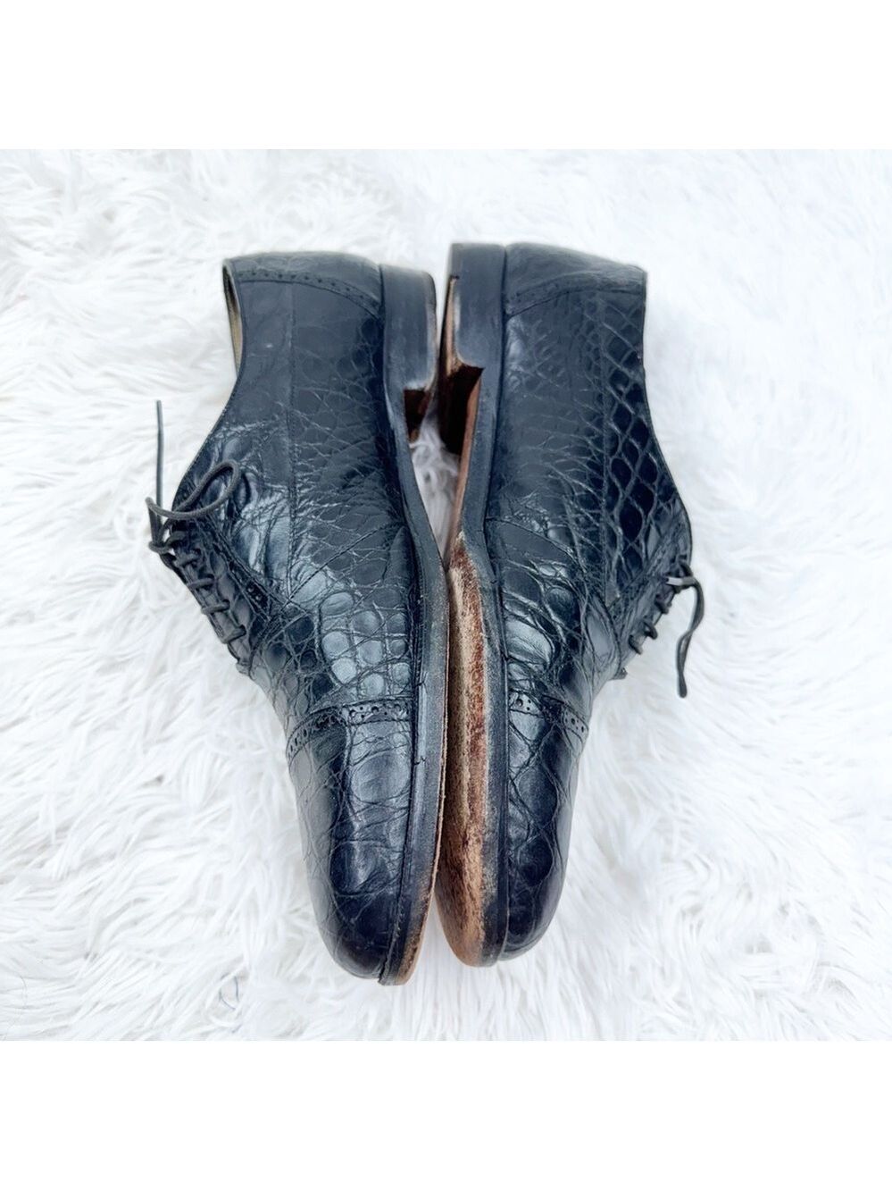 Marco Luigi Lace Up Crocodile Leather Oxford Shoes - Picture 5 of 10